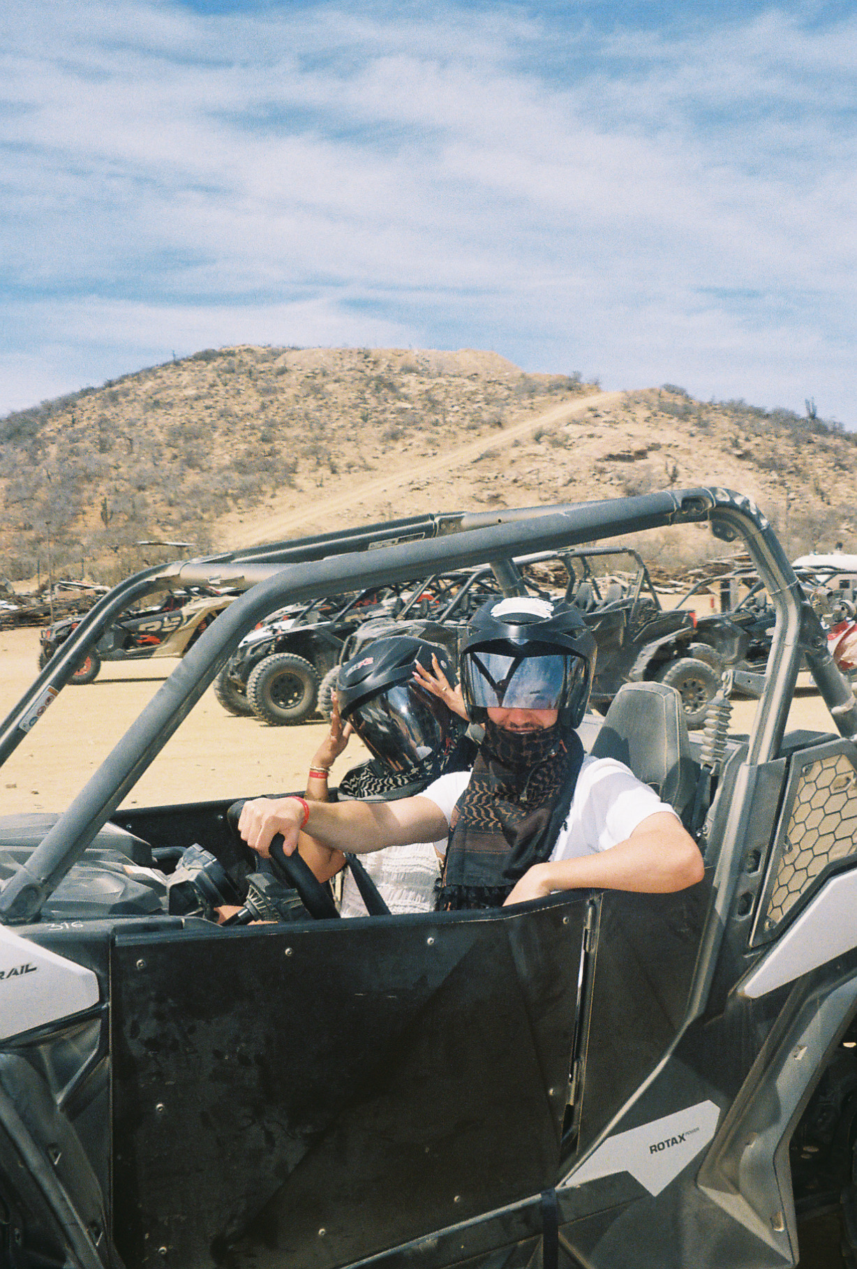 Friends riding in the desert